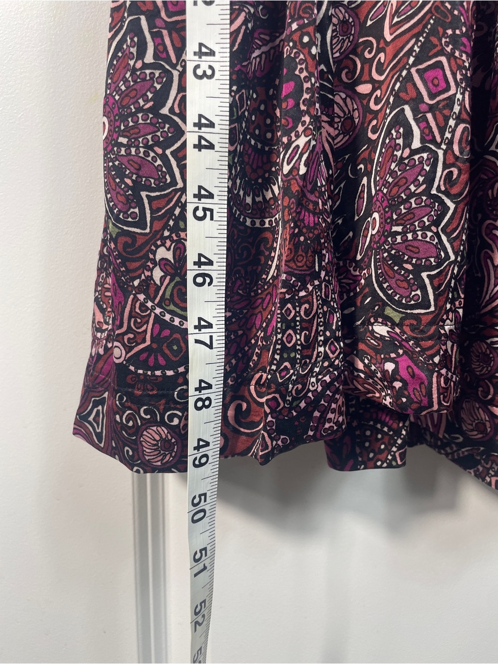 Maeve Anthropologie Maroon Paisley Maxi Dress XS Boho short Sleeve muumuu tiered - Picture 13 of 13
